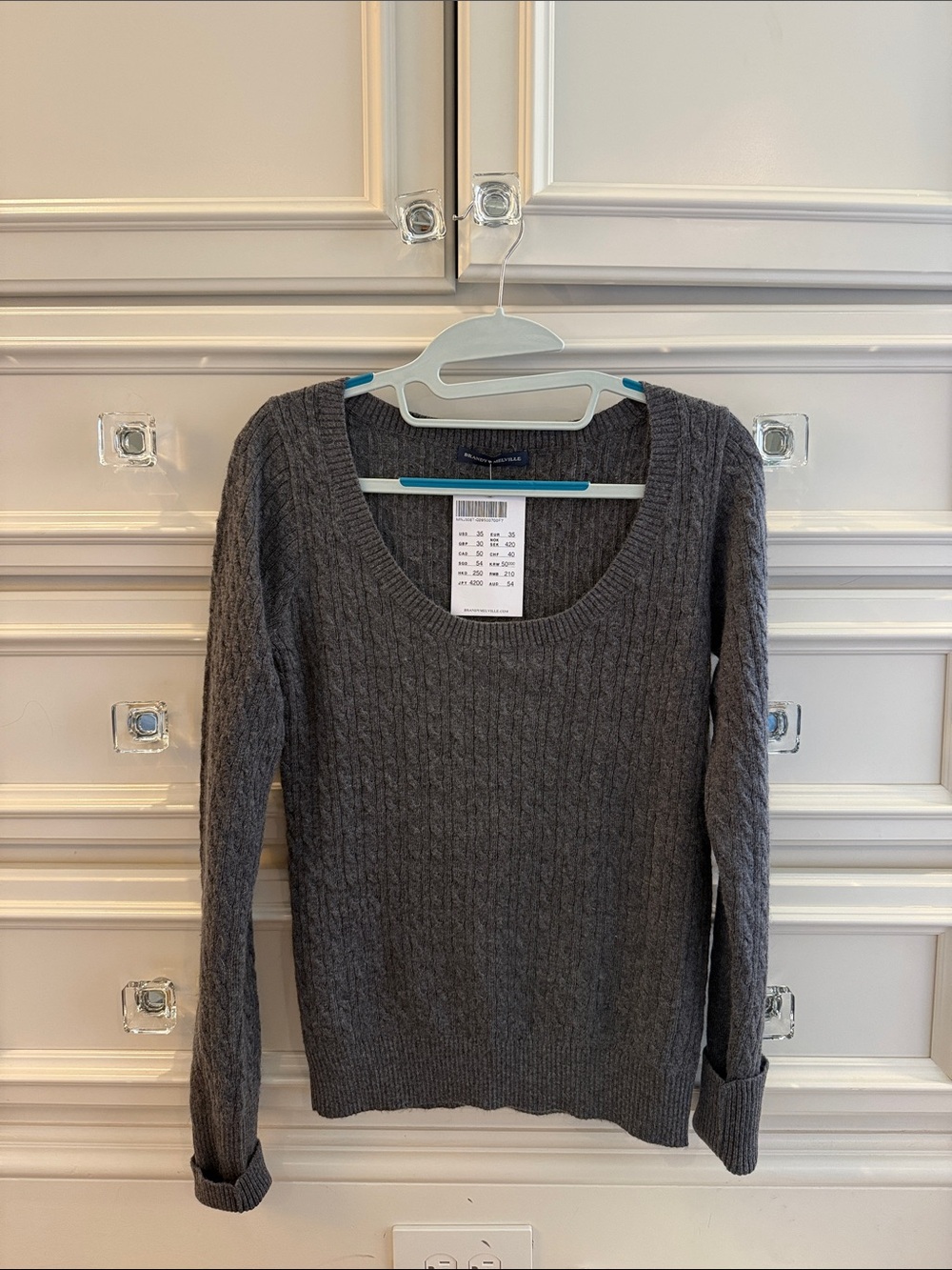 Brandy Melville Heather Gray Scoop Neck Knit Sweater